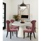 Iconic Home Sasha Dining Side Chair Velvet Upholstered Pawn Shaped Seat Back Tapered Espresso Finish Wood Legs (Set of